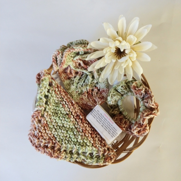 Hand Crafted Spa Gift Set Soap Saver Facecloth Scrunchy Bath Essential Essential - Picture 8 of 13